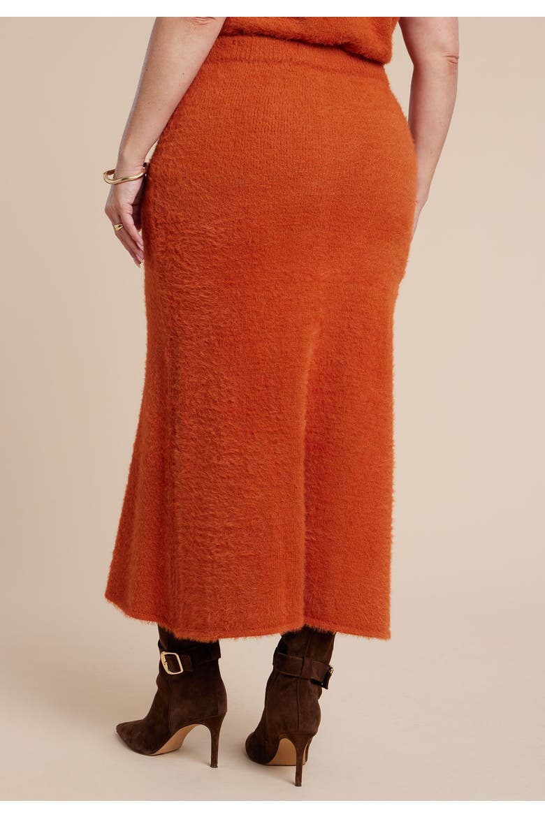 Fuzzy Maxi Sweater Skirt, Alternate, color, ORANGE BRONZE