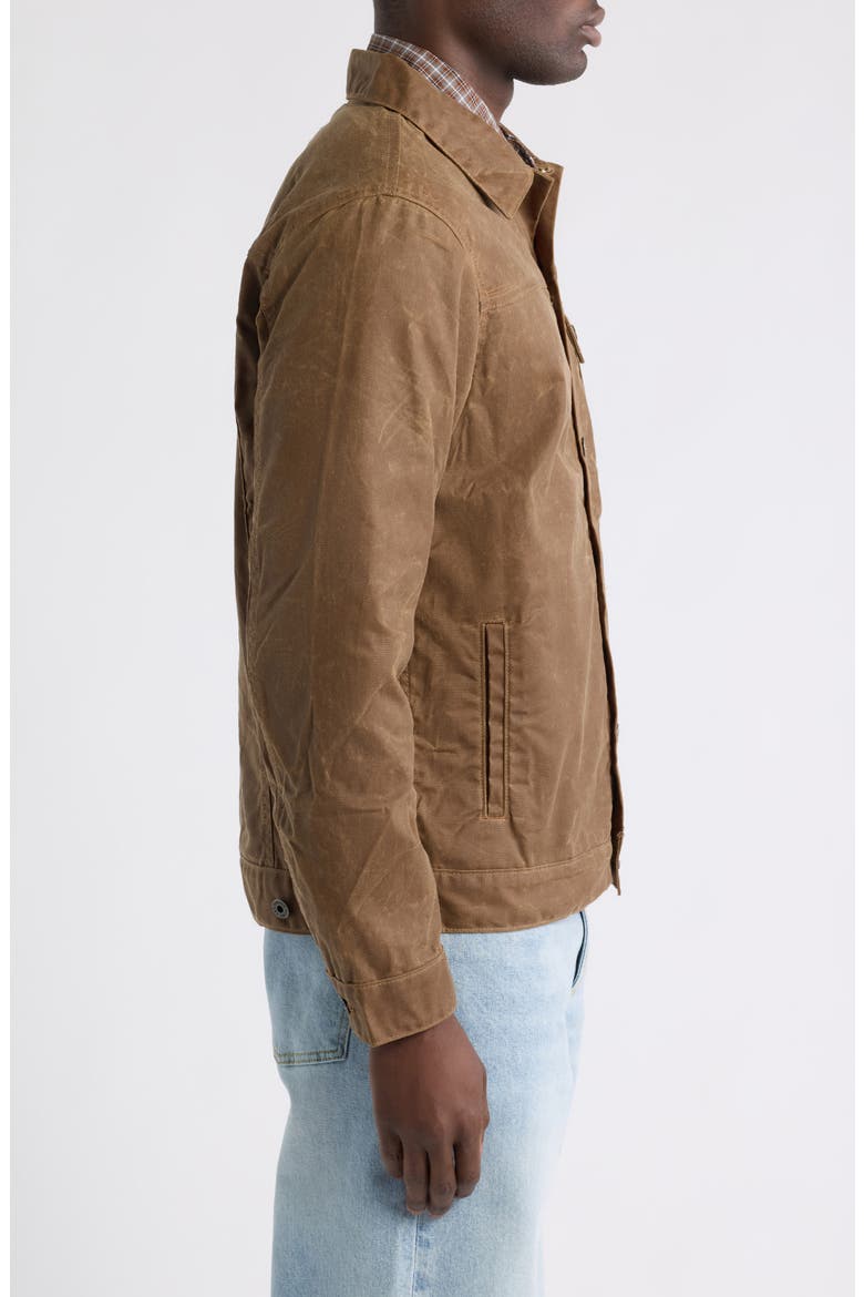 Flannel Lined Trucker Jacket, Alternate, color, HAVANA