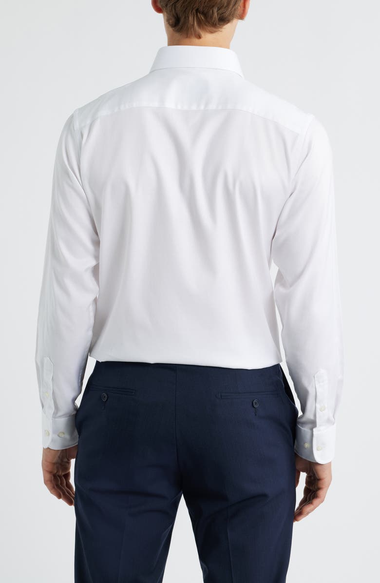 David Donahue Slim Fit Stretch Cotton Dress Shirt, Alternate, color, White/ White