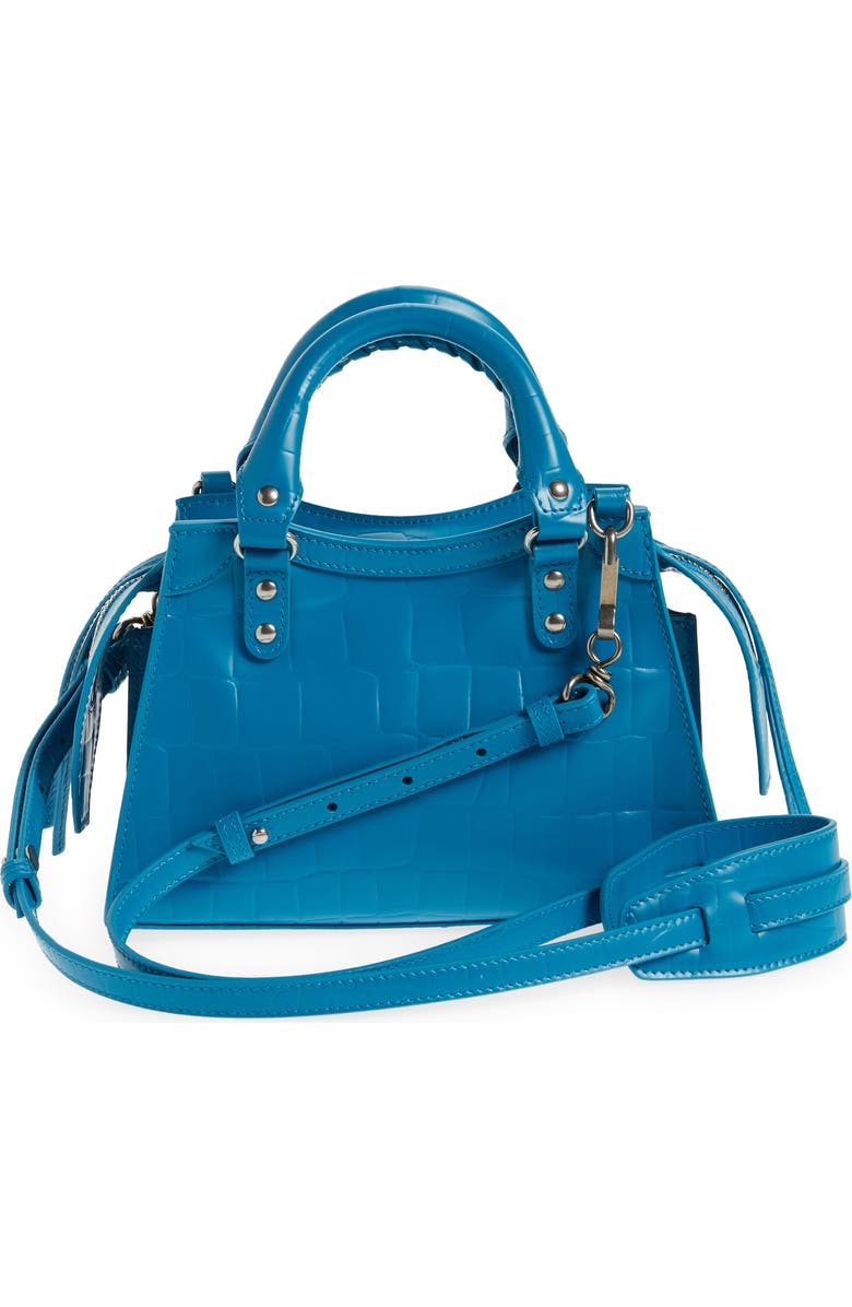 Balenciaga Mini Neo Classic City Croc Embossed Leather Top Handle Bag, Alternate, color,