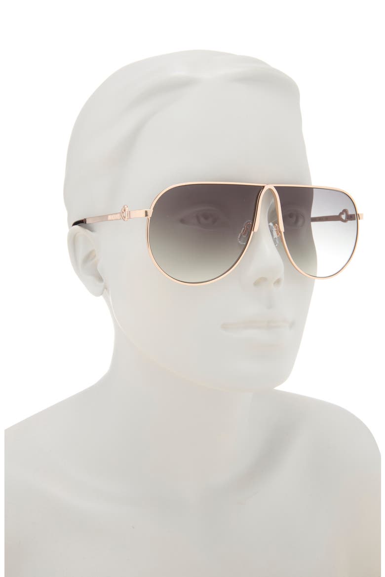 LM109 65mm Gradient Aviator Sunglasses, Alternate, color, SATIN GOLD