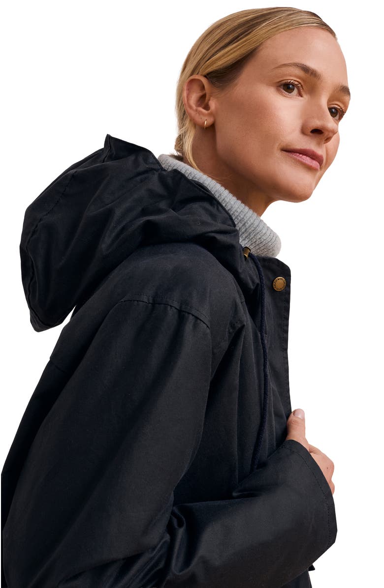 Celtic & Co. British Pleat Back Waxed Jacket, Alternate, color, Dark Navy