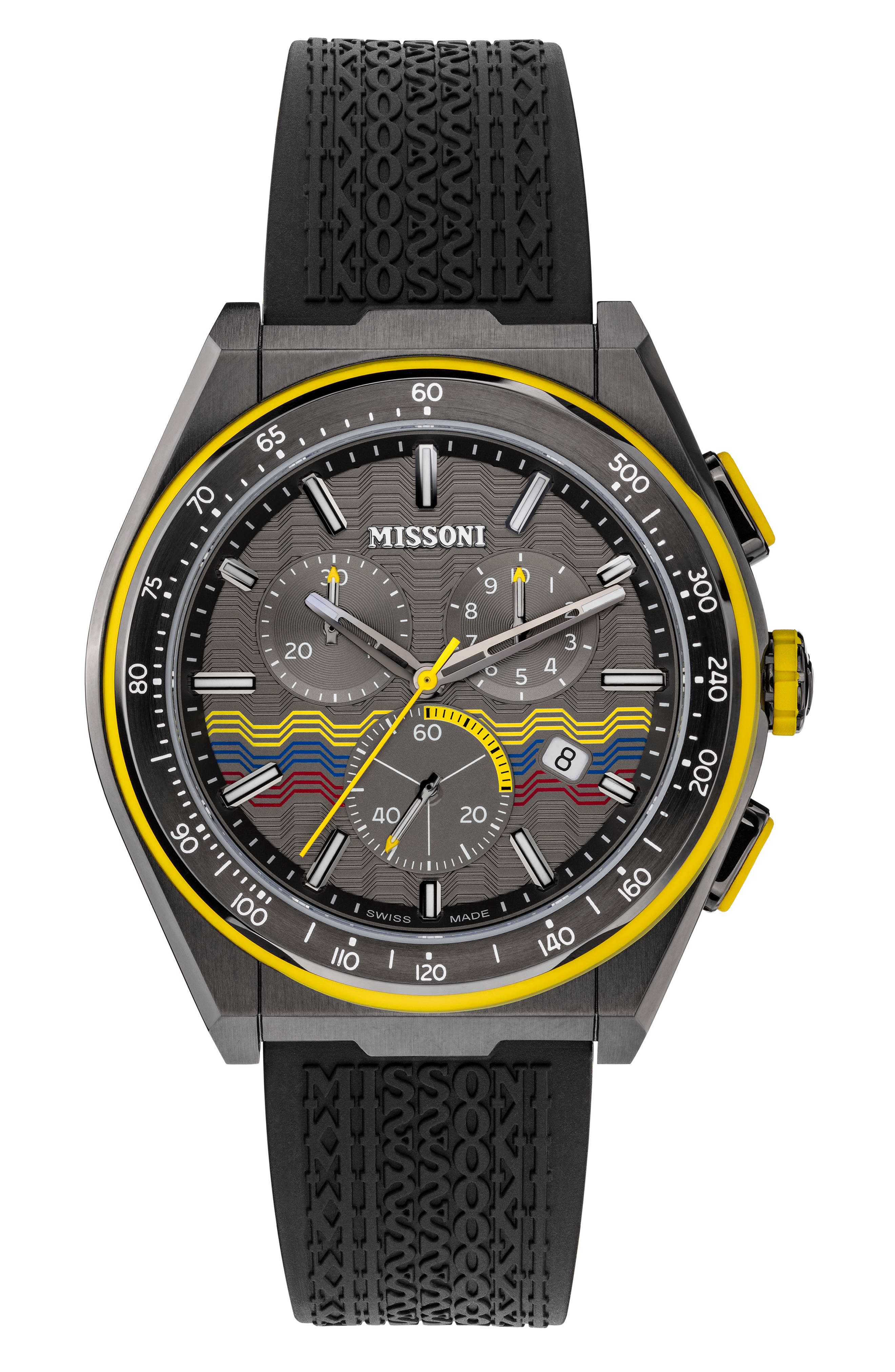 Missoni M331 Chronograph Rubber Strap Watch, 44.5mm (Men) | Nordstrom