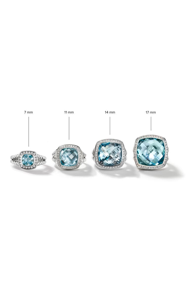 Petite Albion® Diamond Halo Cushion Ring, Alternate, color, WHITE TOPAZ
