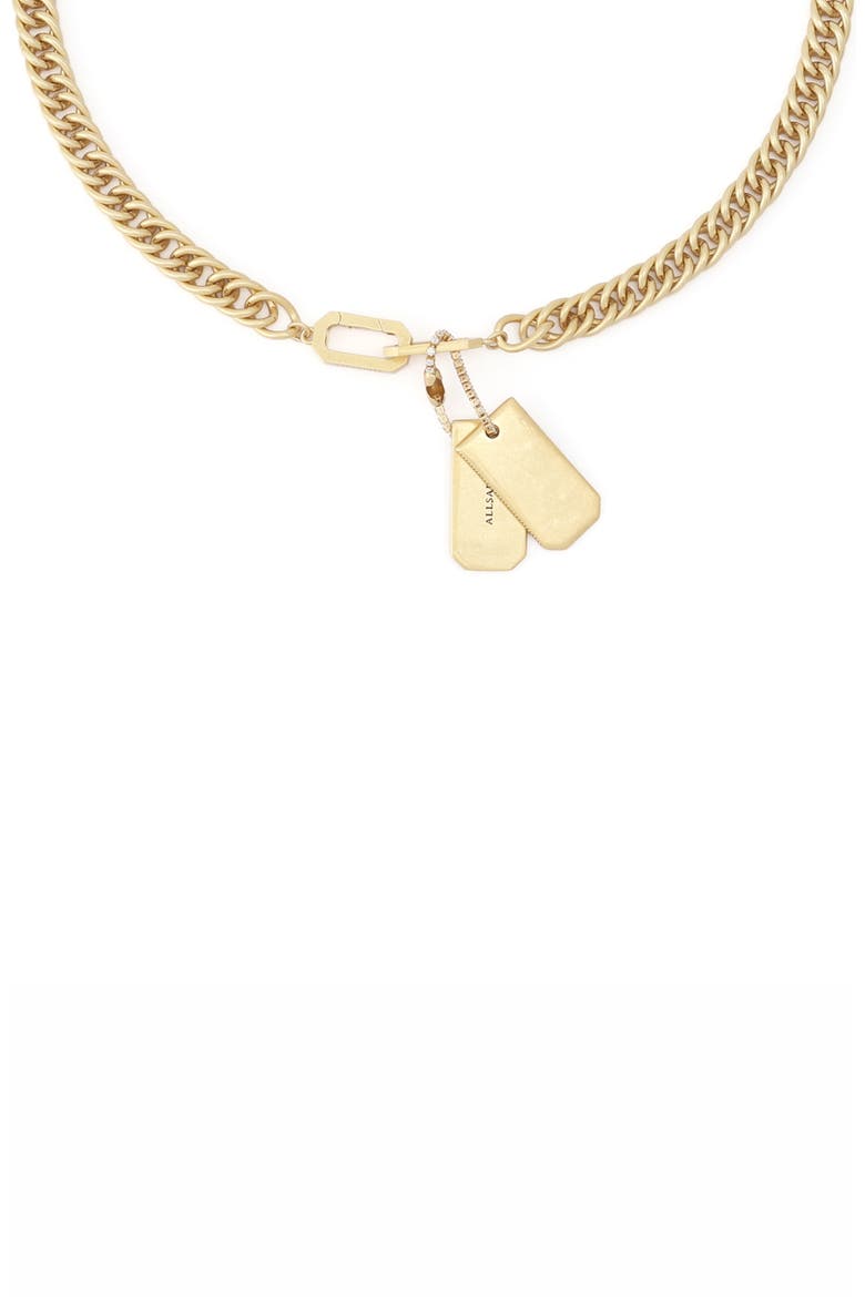Dog Tag Link Chain Pendant Necklace, Main, color, VINTAGE GOLD