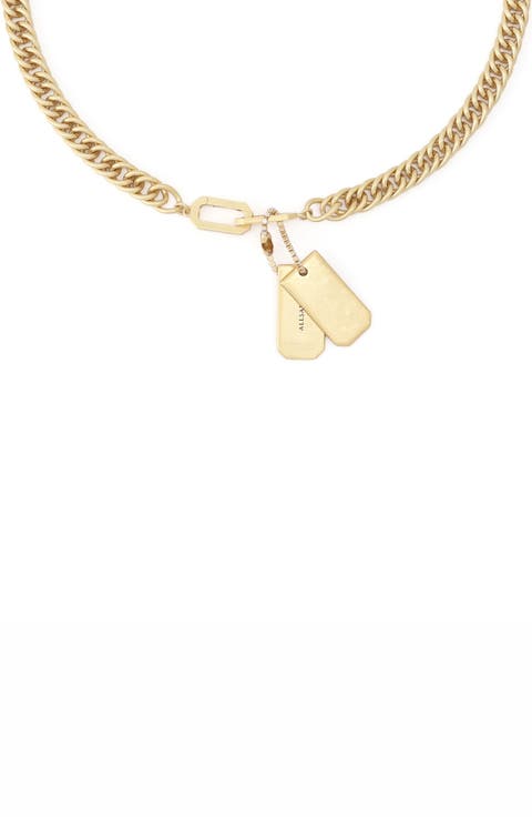 Dog Tag Link Chain Pendant Necklace