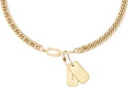 AllSaints Dog Tag Link Chain Pendant Necklace