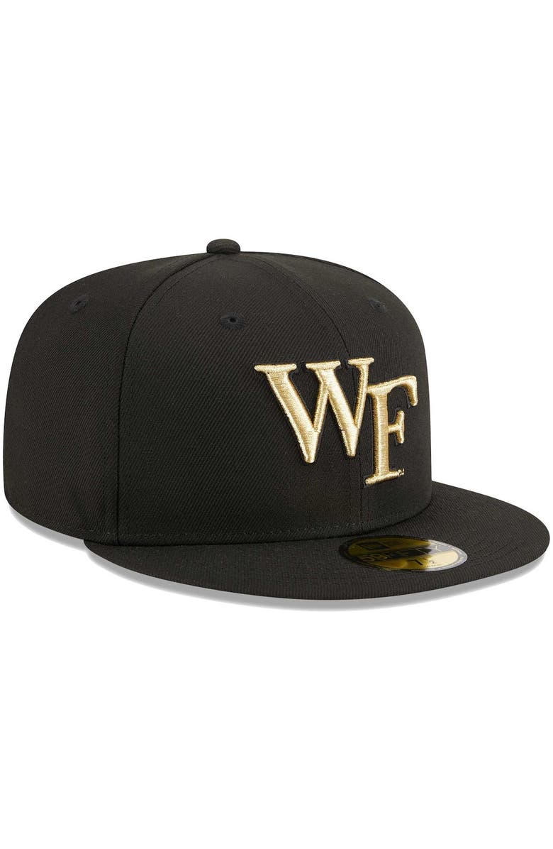 New Era Men's New Era Black Wake Forest Demon Deacons Evergreen 59FIFTY Fitted Hat, Alternate, color,