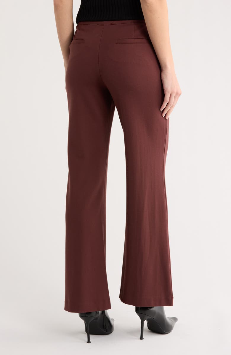 DKNY Front Seam Straight Leg Ponte Pants, Alternate, color, Bitter Chocolate