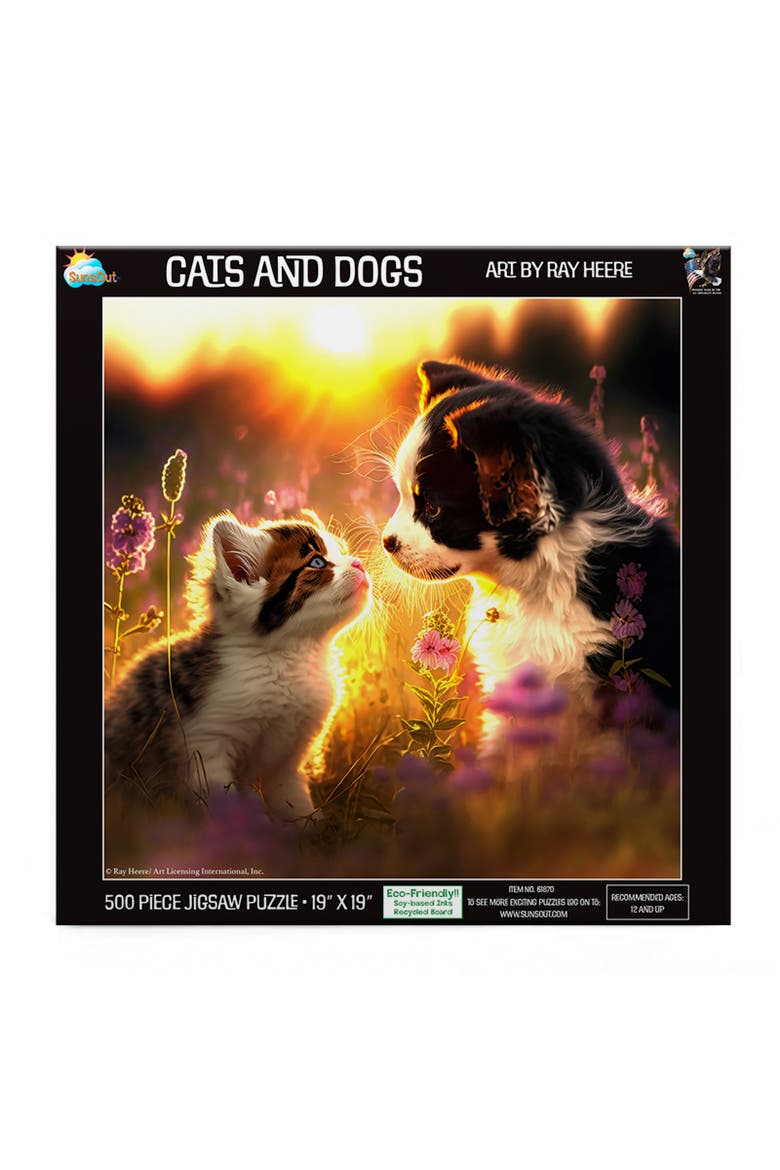 Cats and Dogs 500 piece Jigsaw Puzzle for Adults, Alternate, color, Multicolor