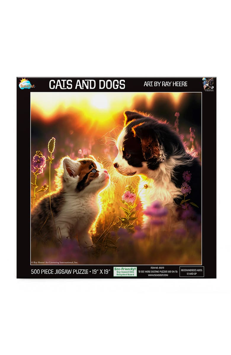 Sunsout Cats and Dogs 500 piece Jigsaw Puzzle for Adults, Alternate, color, Multicolor