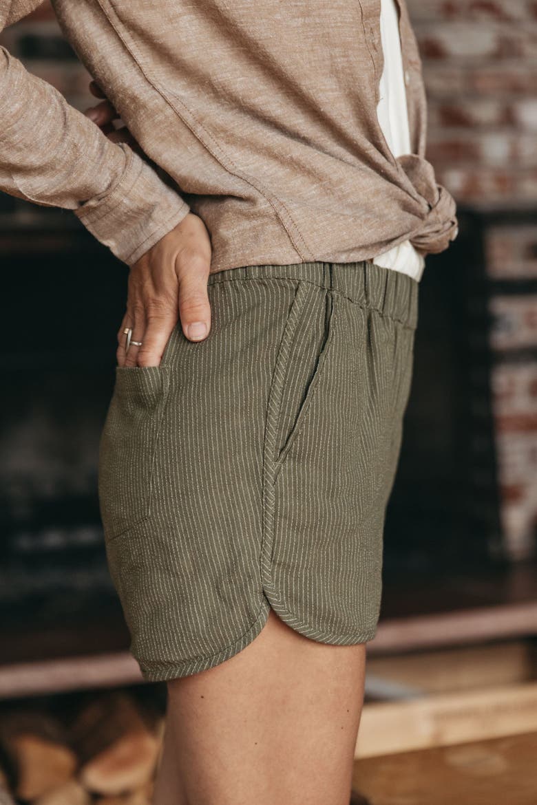 Luca Track Short, Alternate, color, Olive Pinstripe