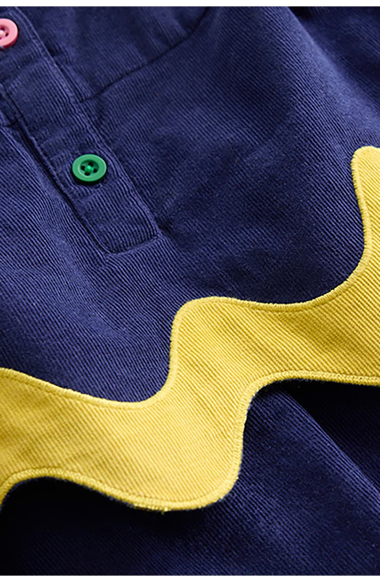 Mini Boden Kids' Rickrack Appliqué Sleeveless Cotton Corduroy Dress, Alternate, color, Sapphire Blue