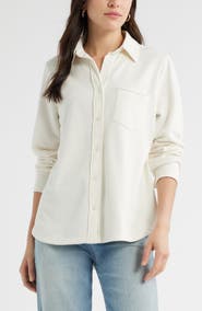 Caslon® French Terry Button-Up Shirt