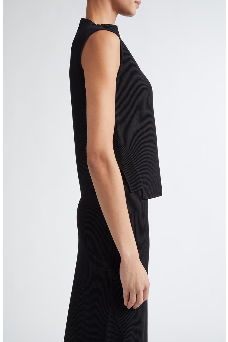 Rib Sleeveless Top, Alternate, color, BLACK
