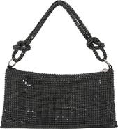 BERNESS Rhinestone Top Zip Shoulder Bag