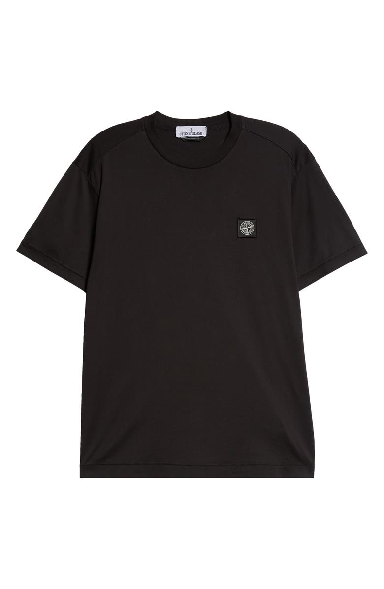 Stone Island Logo Patch Cotton T-Shirt, Alternate, color, Black