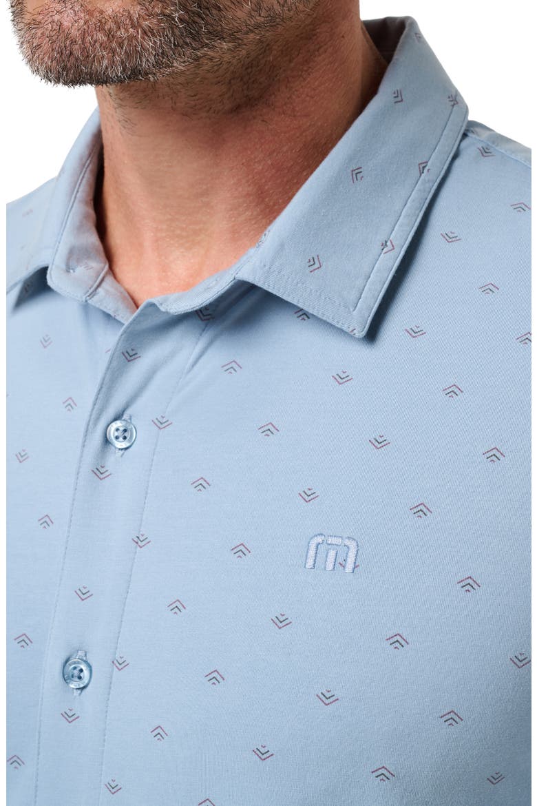 Comfortknit Geo Short Sleeve Button-Up Shirt, Alternate, color, ASH BLUE
