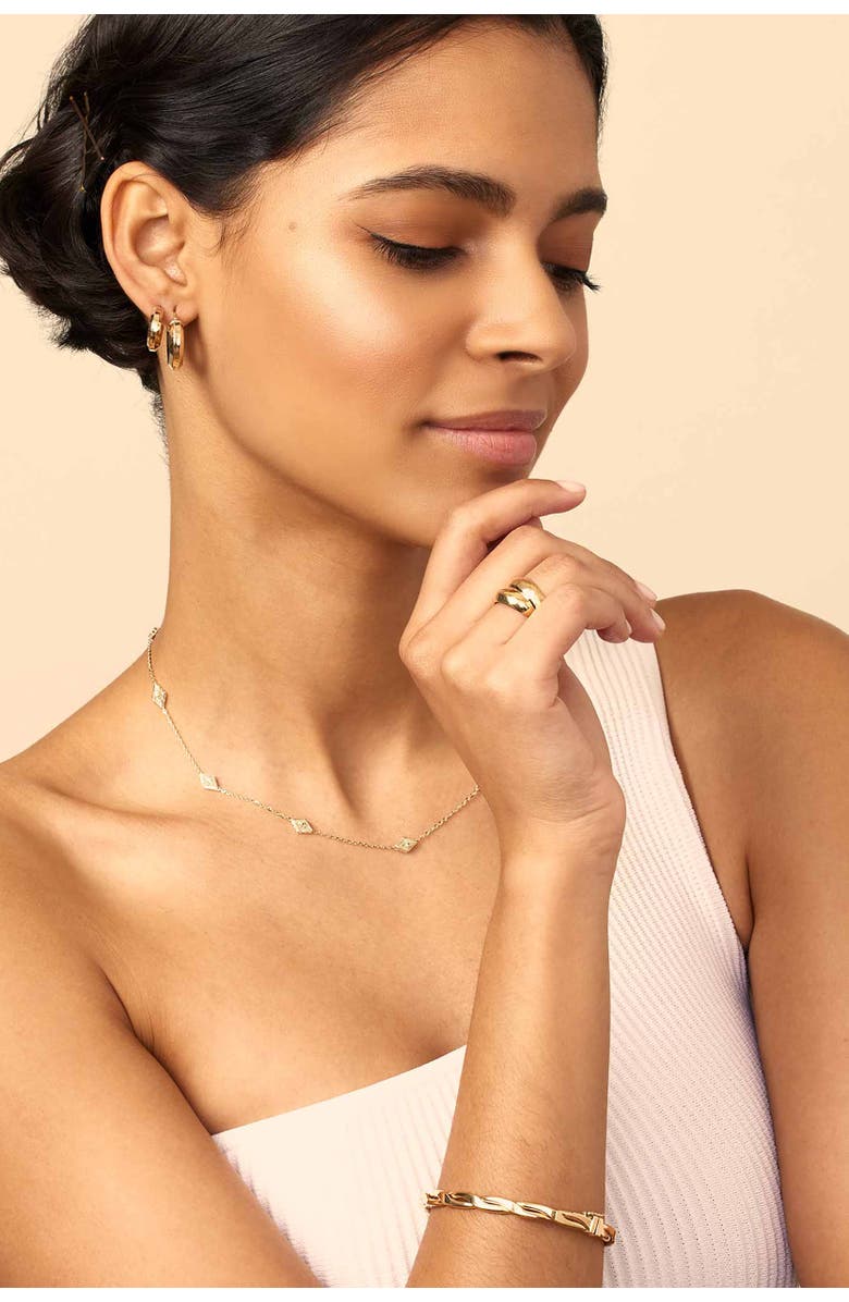 Oradina 14K Yellow Gold Amore Bangle, Alternate, color, Yellow Gold