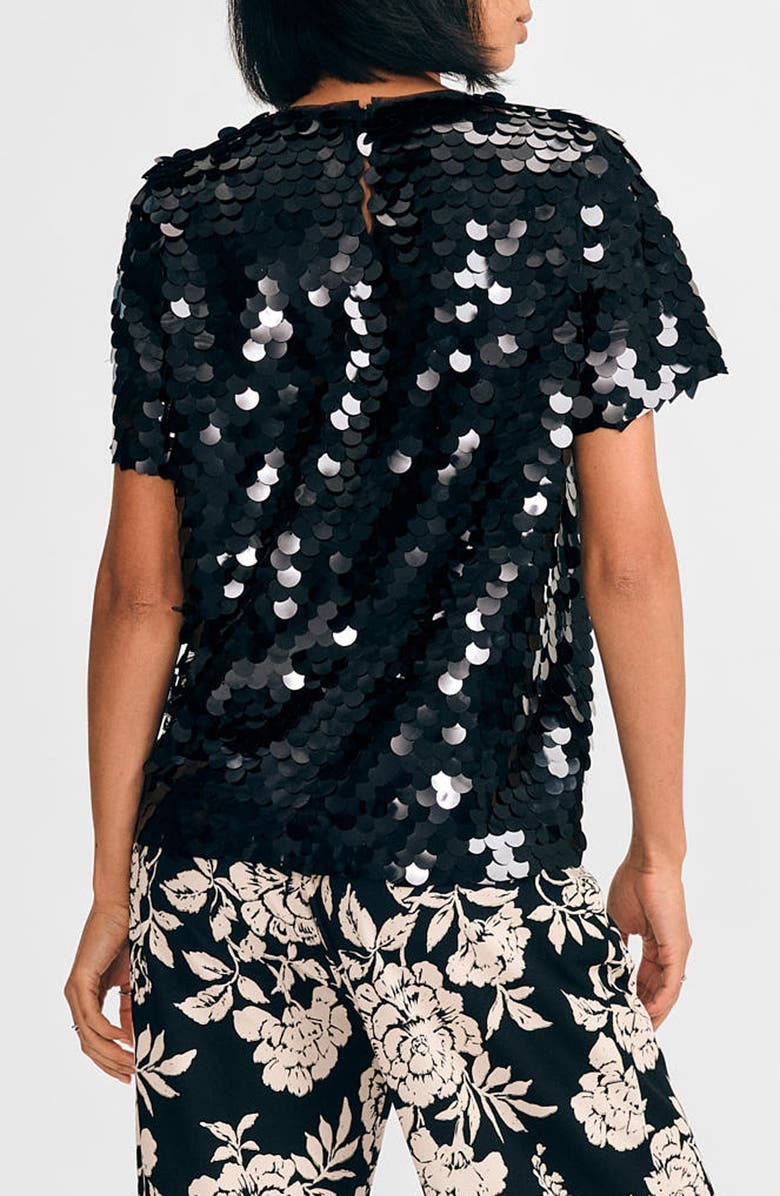 Isaac Mizrahi New York Paillette Sequin T-Shirt, Alternate, color,
