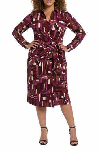 Faux Wrap Tie Midi Dress