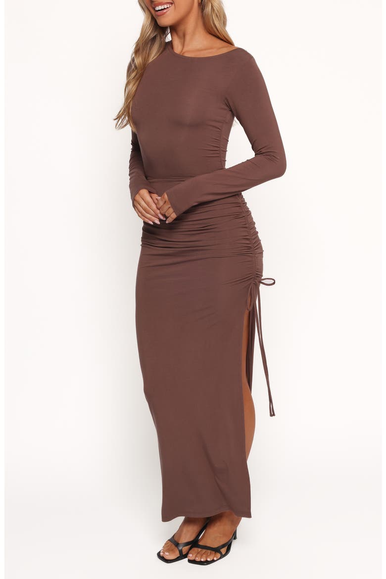 Indigo Long Sleeve Body-Con Dress, Alternate, color, BROWN