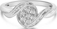 Haus of Brilliance Sterling Silver 1/10 Cttw Diamond Bypass Cluster Ring