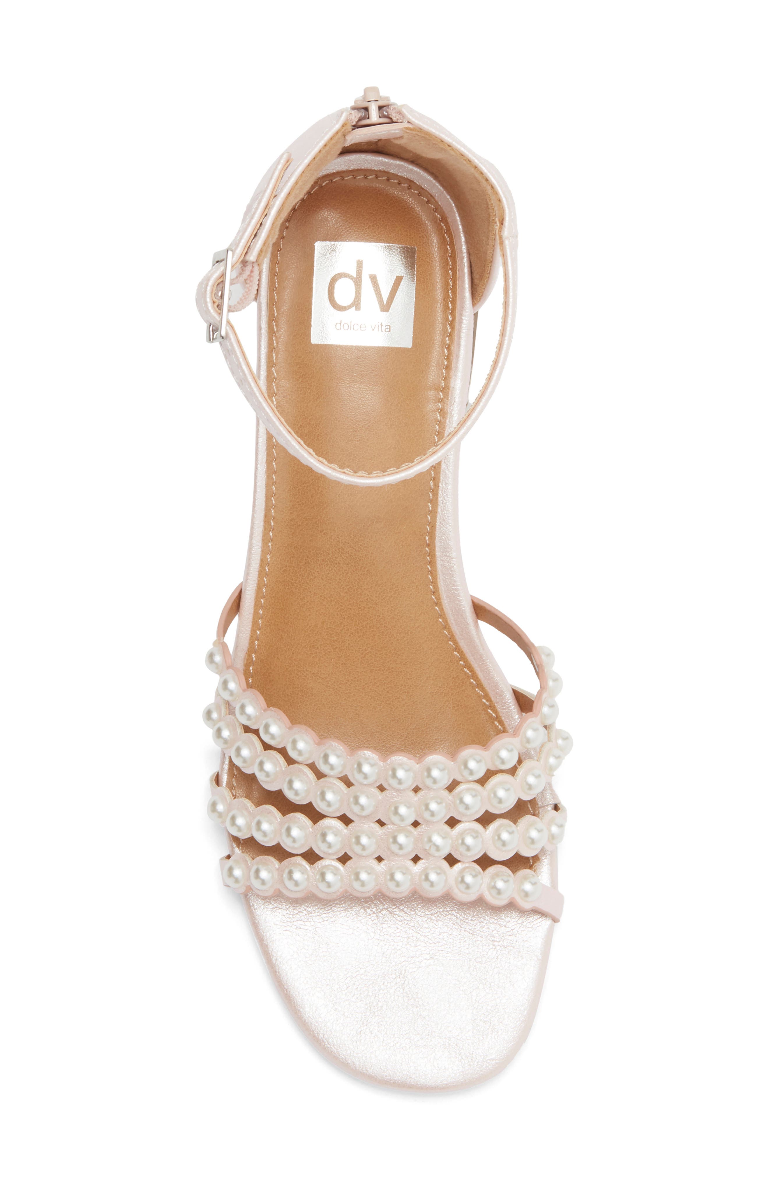 Kids' Gabbi Faux Pearl Sandal, Alternate, color, PINK