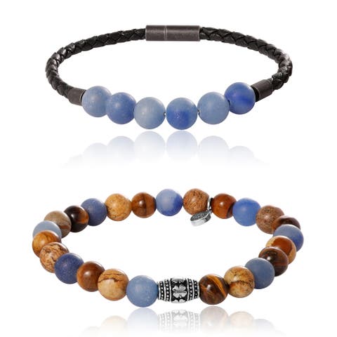 Stretch Bead & Magnetic Cord, 2 Piece Bracelet Set