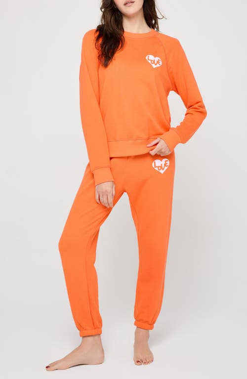 Spiritual Gangster Heart Forever Graphic Sweatshirt In Orange