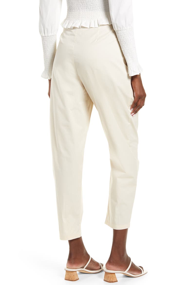 Tapered Cotton Trousers, Alternate, color, BEIGE