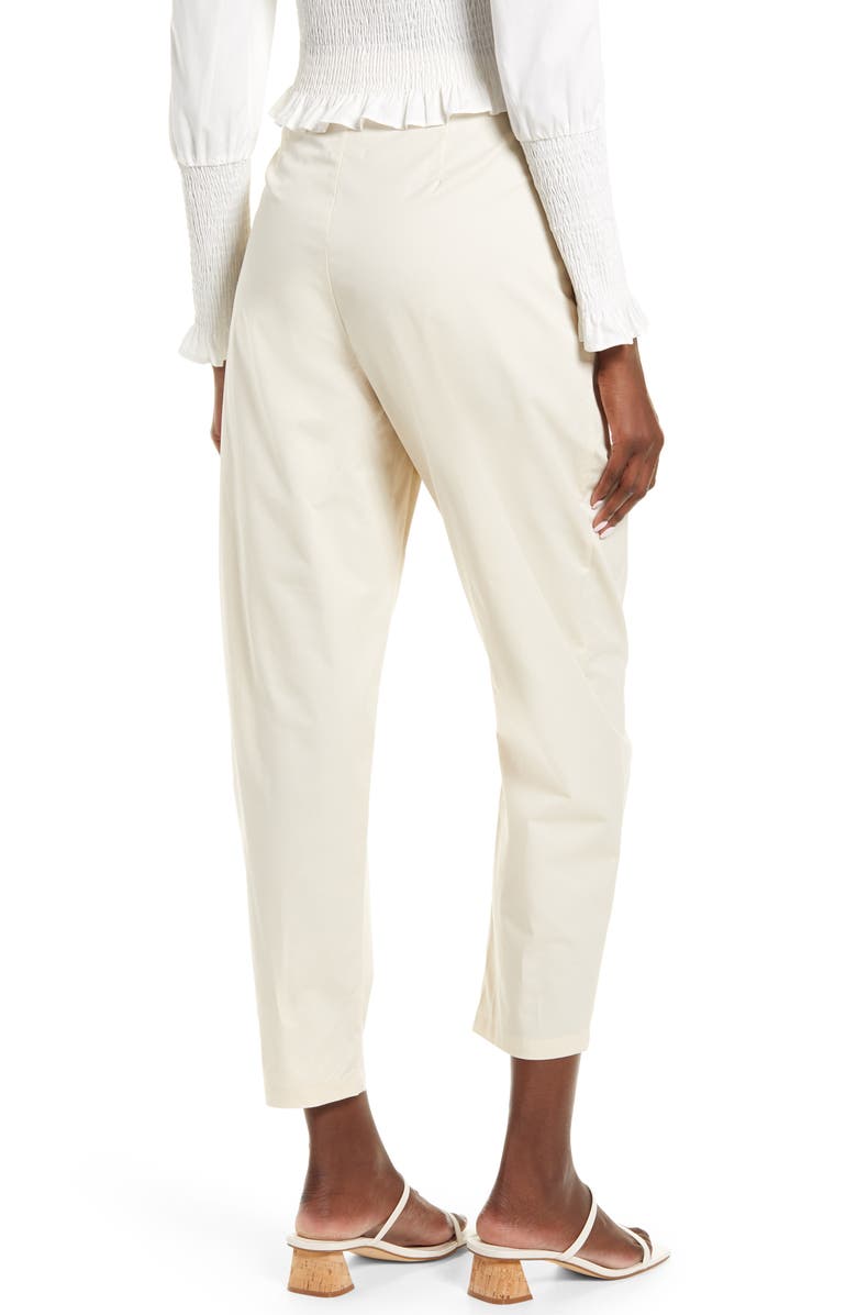 Amy Lynn Tapered Cotton Trousers, Alternate, color, Beige