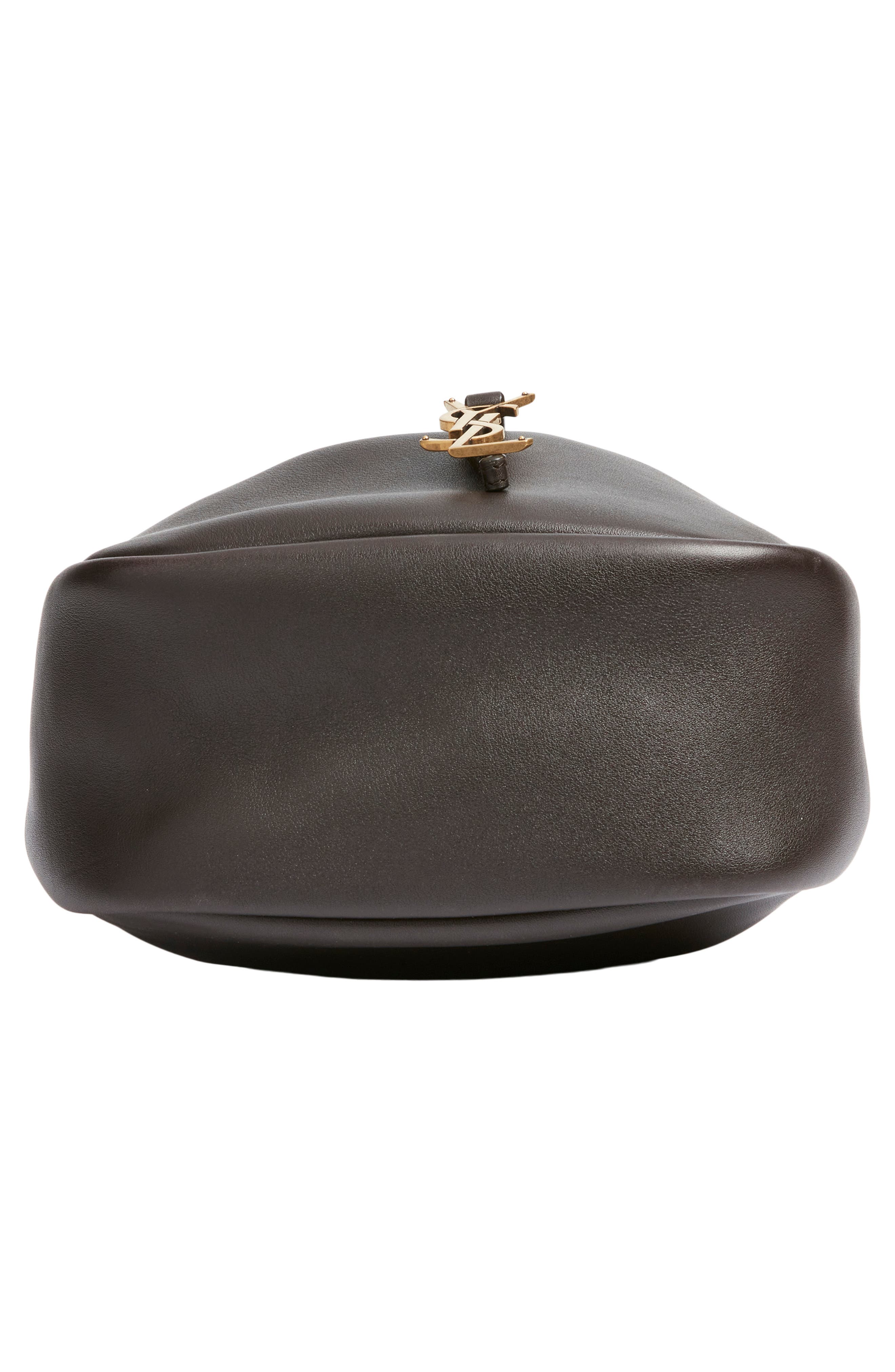 Paris VII Leather Bucket Bag, Alternate, color, FONDENTE/ DARK CIGAR