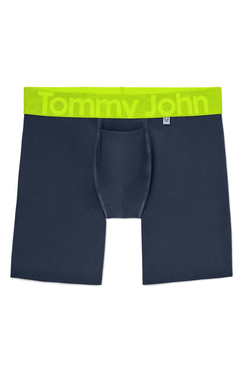 Tommy John 360 Sport 6-Inch Hammock Pouch<sup>™</sup> Boxer Briefs, Alternate, color, Dress Blues/Acid Lime Wb
