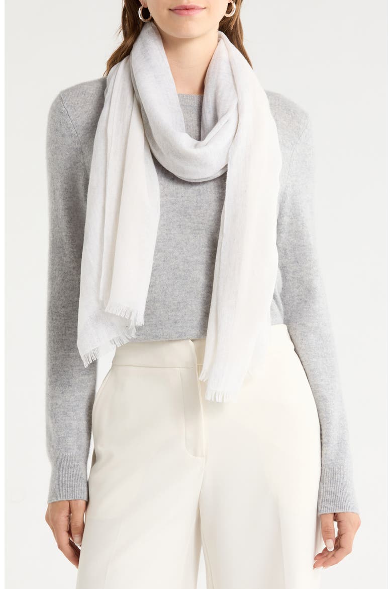 Checker Cashmere Scarf, Main, color, GREY- IVORY