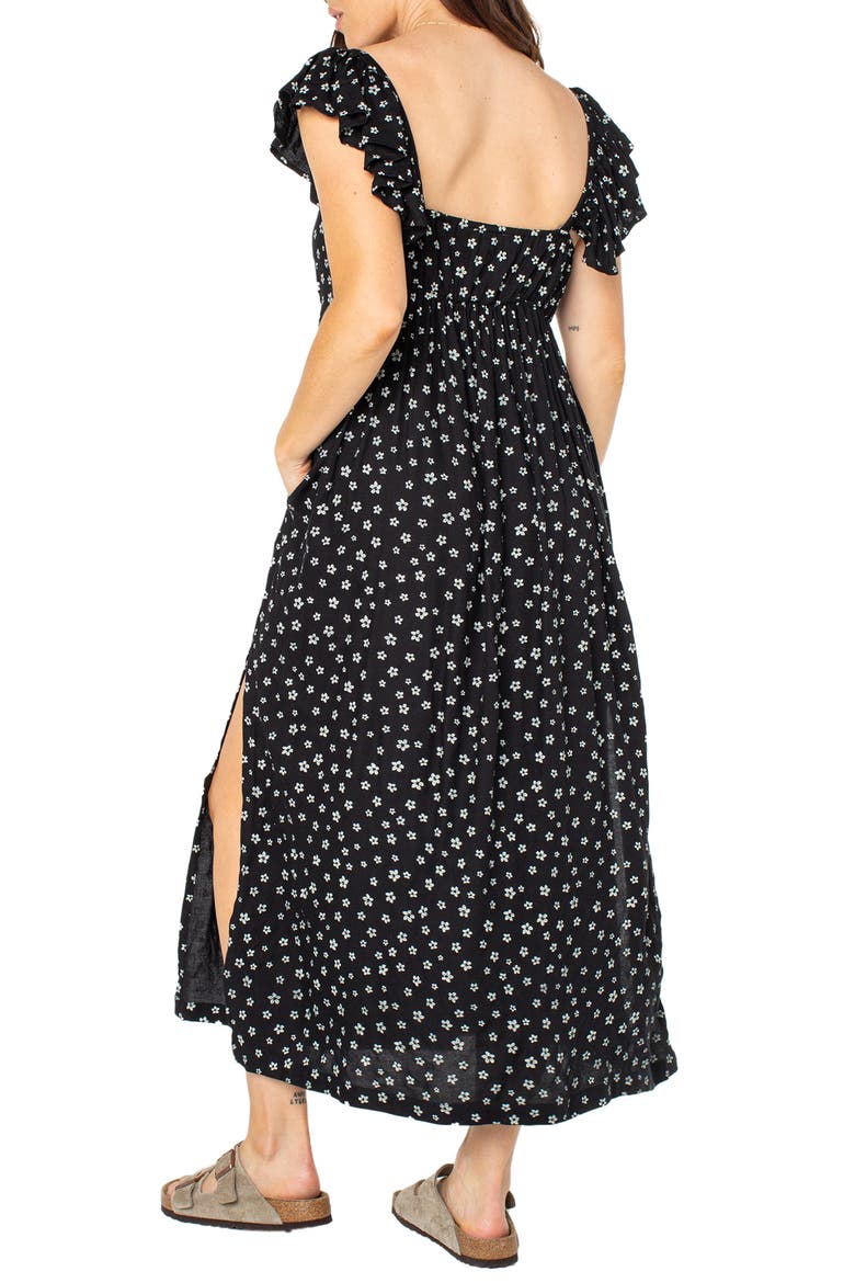 Bohemian Nights Floral Maxi Dress, Alternate, color, ANTHRACITE