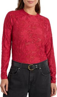 Splendid Cece Floral Semisheer Long Sleeve Top