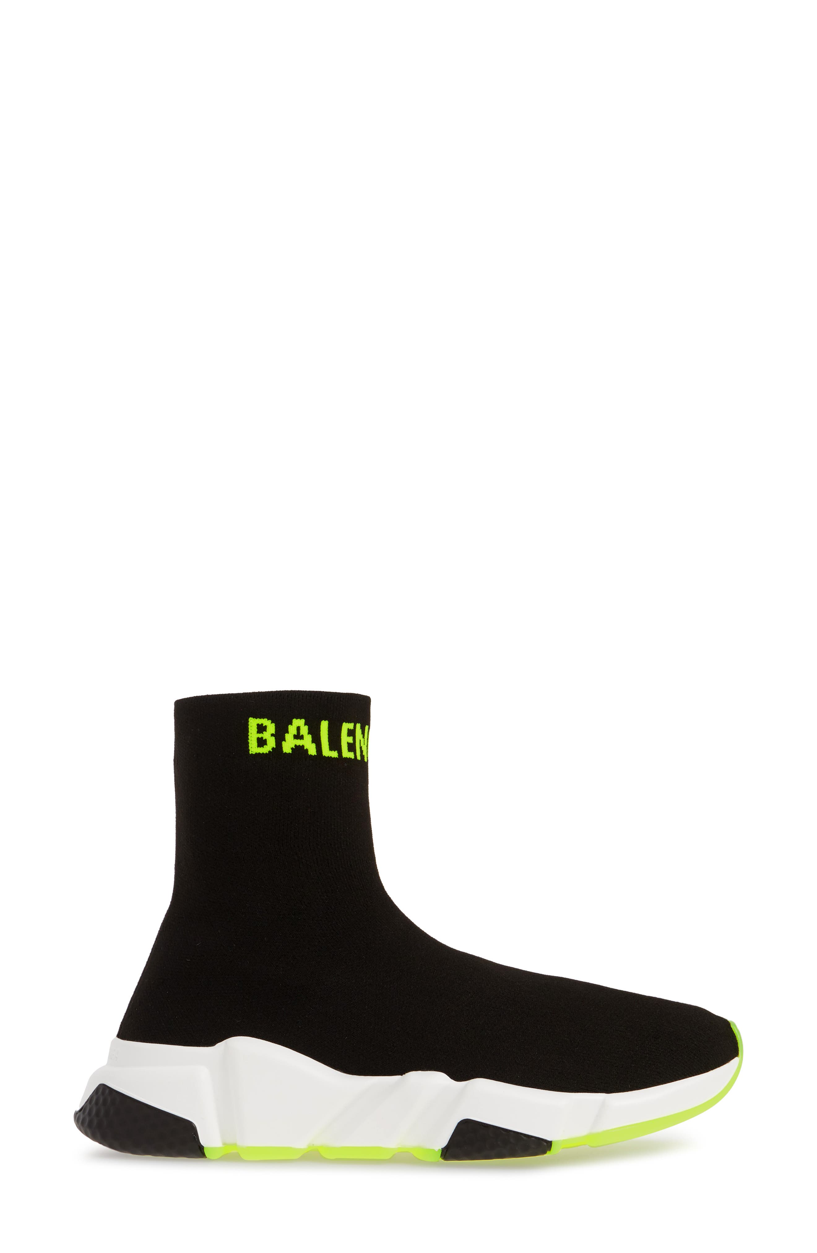 Hi Speed Logo Sock Sneaker, Alternate, color, BLACK/ YELLOW FLUO