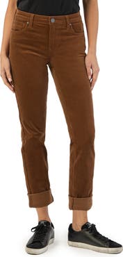KUT from the Kloth Catherine Stretch Cotton Corduroy Boyfriend Pants