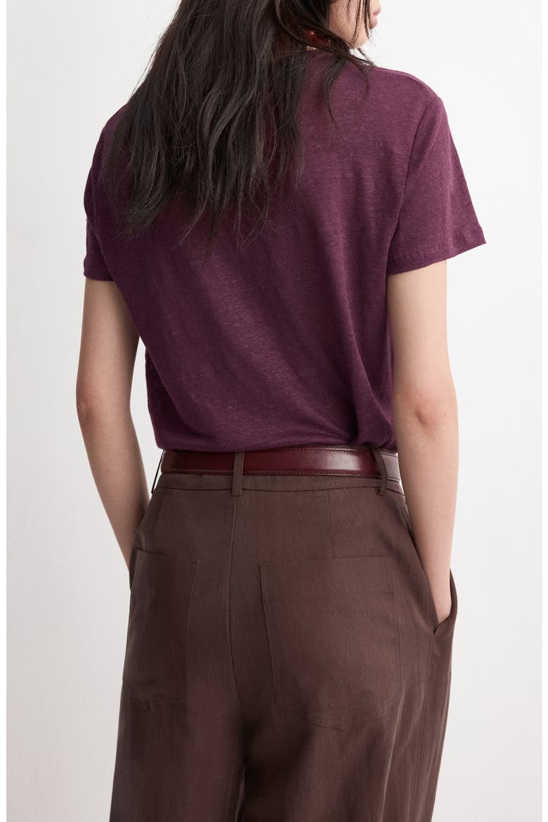 Linen T-Shirt, Alternate, color, WINE
