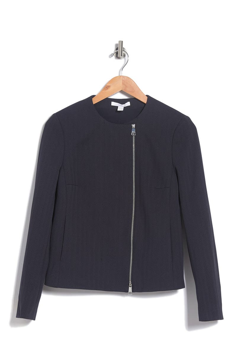 BOSS Jersa Herringbone Zip Front Jacket, Alternate, color,