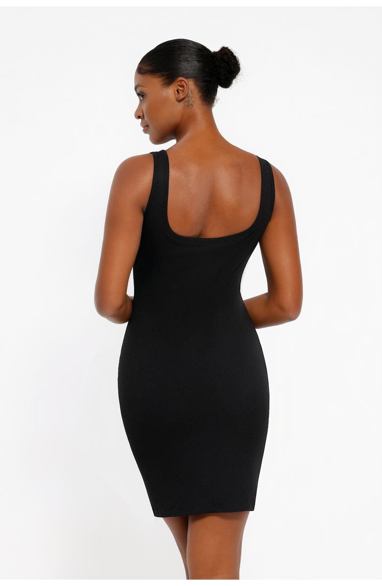 Popilush Shapewear Modal Sculpting Inner Lace Cami Mini Dress, Alternate, color, Midnight Black