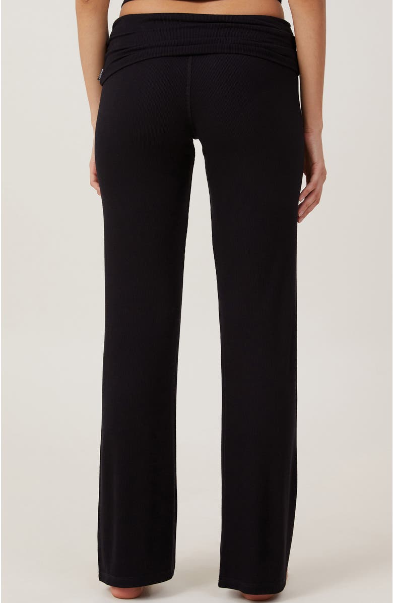 COTTON ON BODY Women's Airy Soft Roll Waist Pant, Alternate, color, Ribbed Black