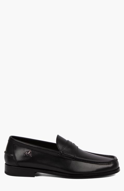 Di Cavallo Leather Penny Loafers