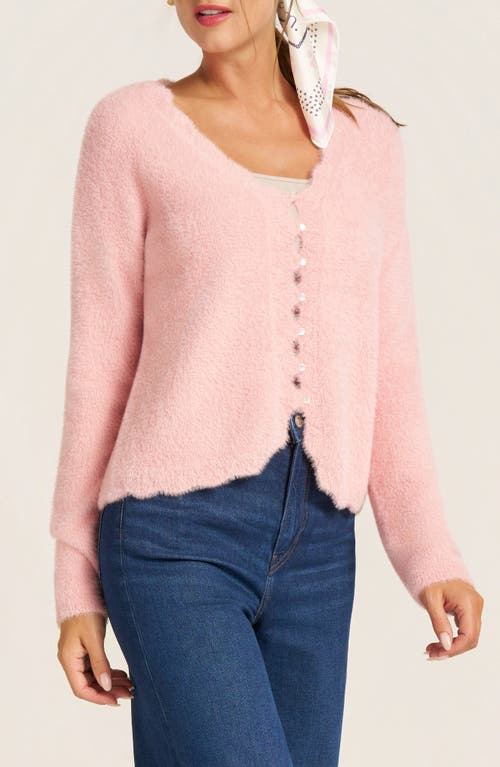 Matty M . Delfina Scallop Cardigan In Pink