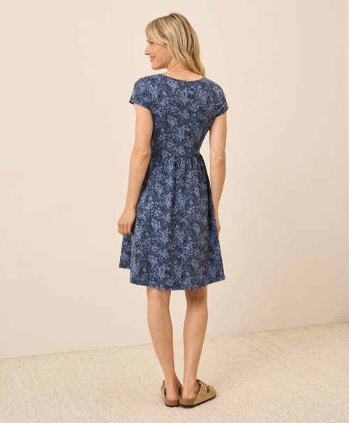 Pact Fit & Flare Crossover Dress In Blue