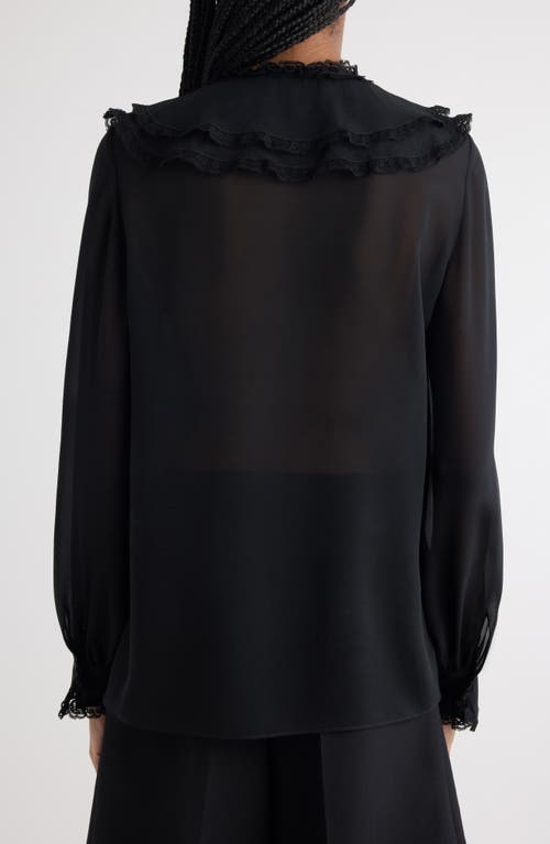 CHLOÉ CHLOÉ RUFFLE COLLAR GEORGETTE TOP 