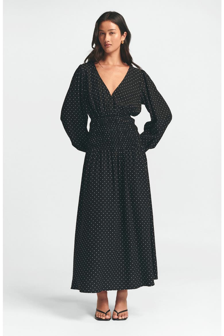 May Gather Dress, Main, color, Black Base Spot