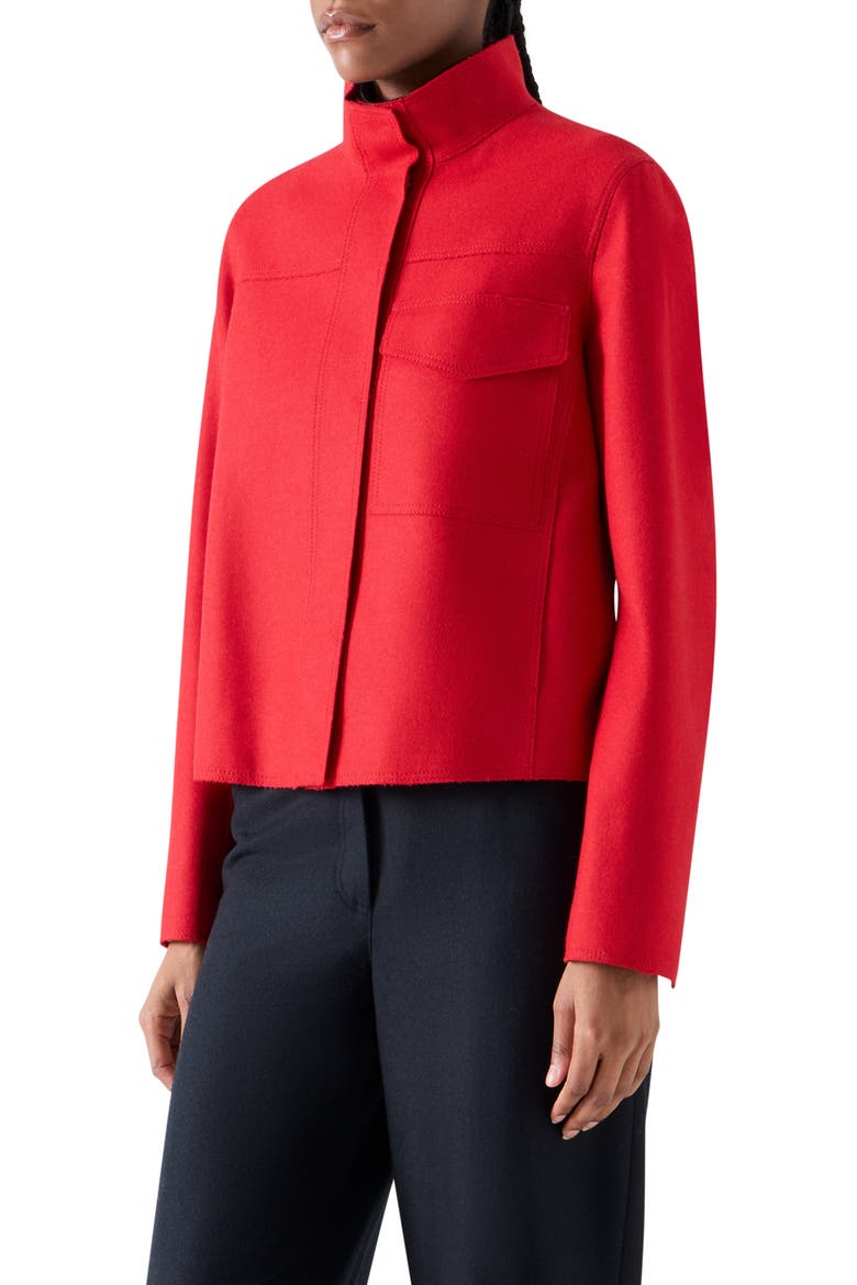 Felted Wool Blend Jacket, Alternate, color, RUSTY RED