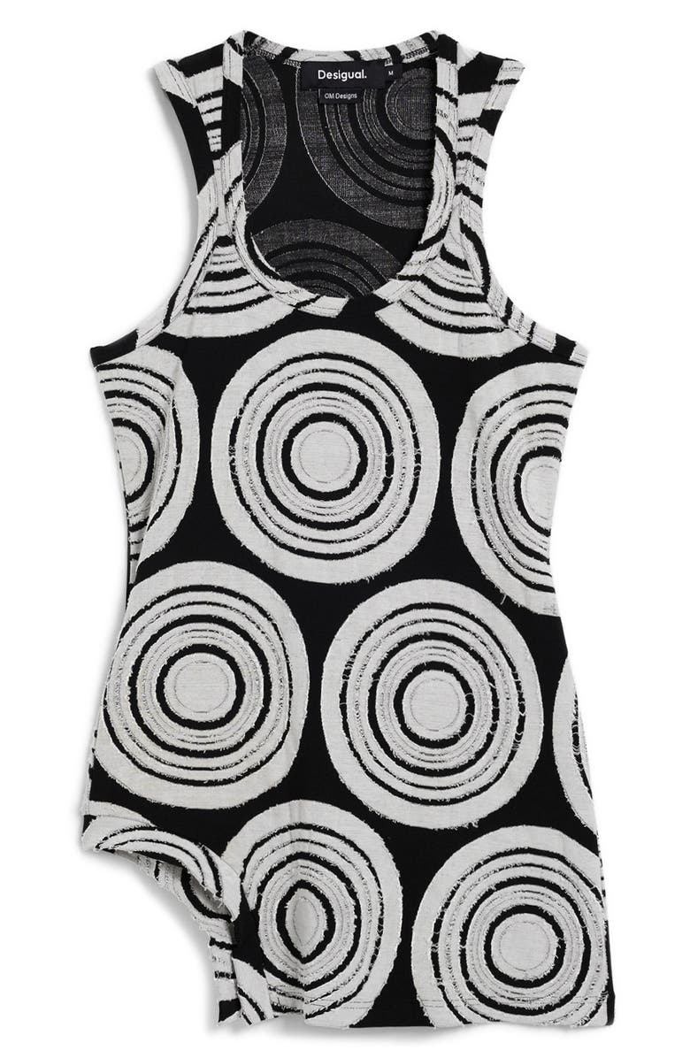 Desigual Sleeveless Asymmetric T-Shirt, Alternate, color, Black